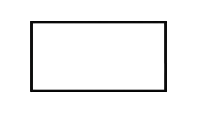 A clean and simple black rectangular outline forms an empty frame on a pure white background, ideal for.