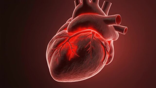 Inflamed Human Heart With Transparent Pericardial Layer Showing Cardiac Friction and Pressure Strain