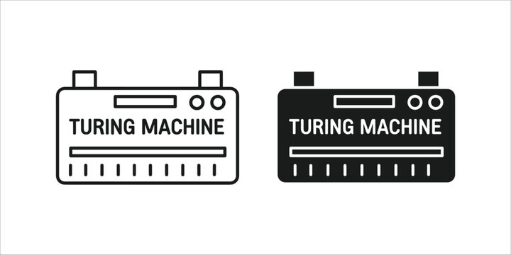 Black and white of a turing machine with detailed components