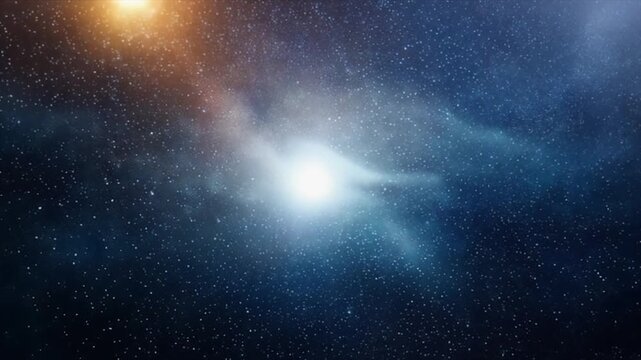 Radiant haze faint drifting slowly across dark interstellar background soft glows cinematic ambience