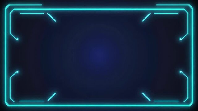 Neon rectangle frame with arrows.