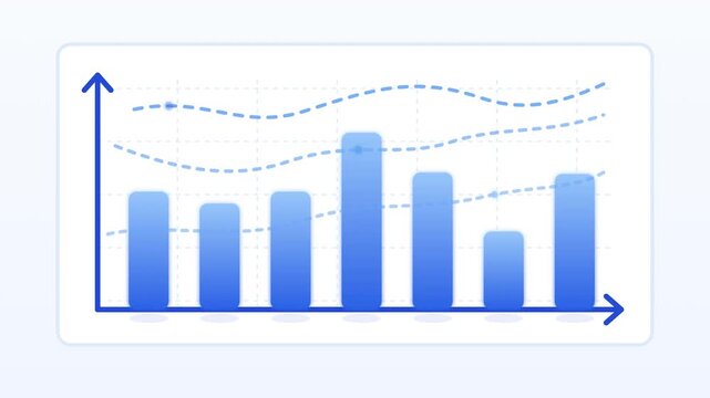 A graph showing statistics with bars and lines on a chart