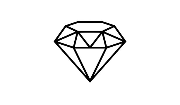 Black diamond outline logo vector icon illustration