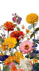 Obraz premium Vibrant floral garden illustration.