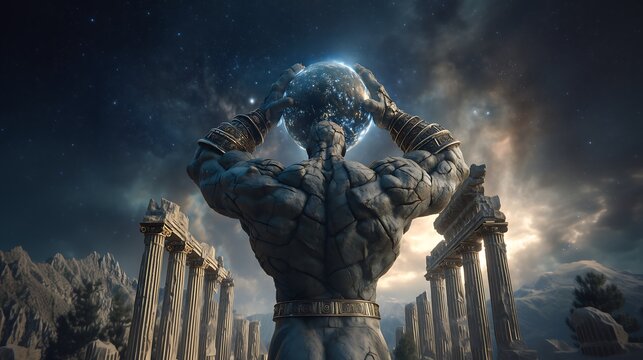 Titan Atlas Holding Celestial Sphere