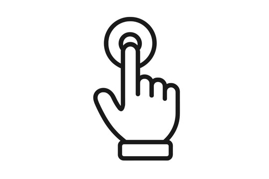 3D rendered hand cursor clicking a button