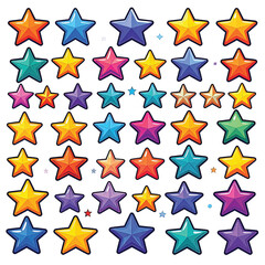 Fototapeta premium Colorful stars in various sizes.