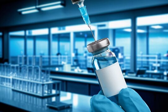 Coronavirus vaccine concept . Medical hand with syringe