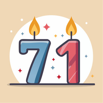 Birthday Candles Number 71