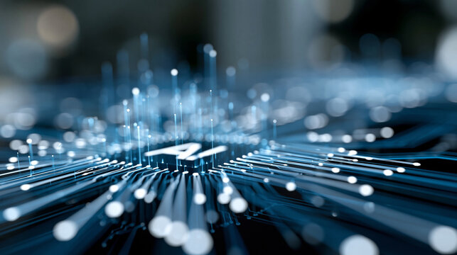 Close-up of an AI integration driving data connectivity and performance enhancement in a digital ecosystem, AI performance concept, connectivity photography, smart system