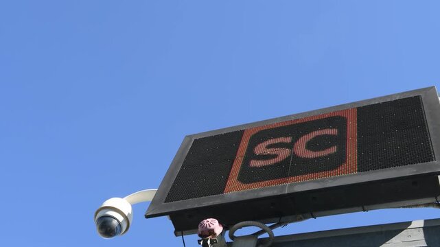 Safety car sign flashing on electronic panel motorsport information