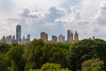 Obraz premium Central Park Treetops with Manhattan West Side Skyline, New York City