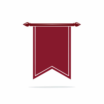 Maroon Banner with White Outline