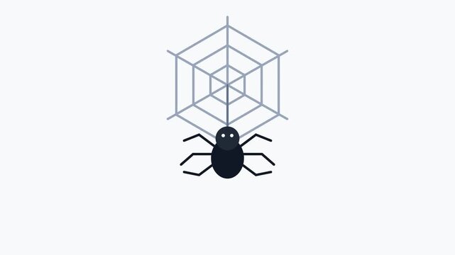 A spider creates web in dark geometric pattern outdoors