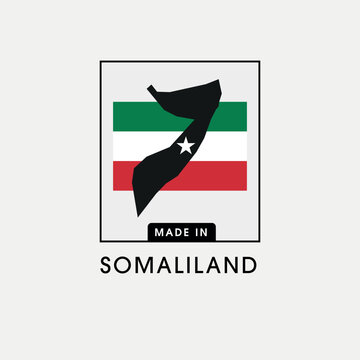 Made in Somaliland with a map label design for product packaging and an authentic product label.