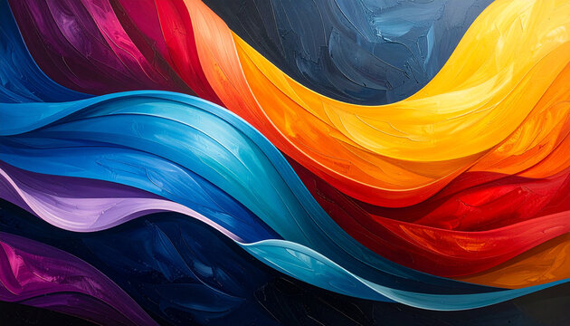 Arte abstrata com ondas coloridas