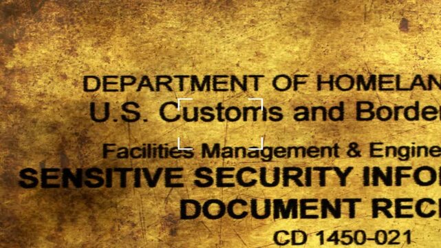 Sensitive Security Information Document with Grunge Texture Background