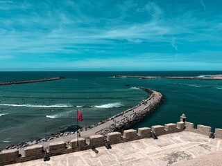 Obraz premium view of the sea and harbour