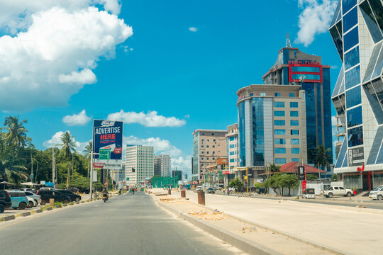 Dar Es Salaam Tanzania - May 22 2026 -Street architecture in Dar es Salaam capturing the energy of a fast-moving urban city filled with culture and everyday life.