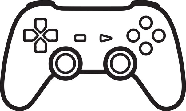 Video game controller icon with buttons and joysticks for gaming  isolated on transparent background