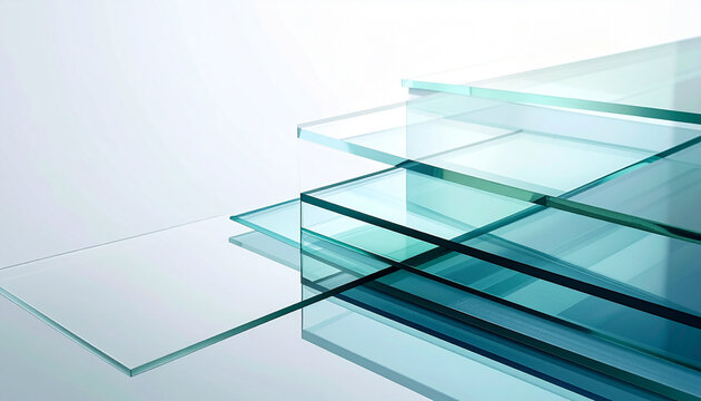Feuilles de verre transparentes isol&eacute;es
