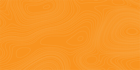 Orange abstract topographic map background with contour lines representing elevation terrain, subtle, flowing contour lines to represent geographical elevation and terrain © Creative Lis