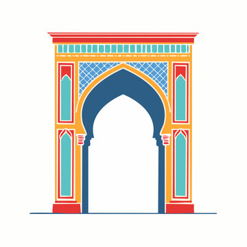 Colorful Islamic Archway Illustration