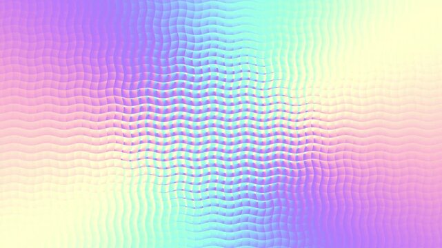 Loop of holographic texture with neon and pastel gradient colors. Ribbed squares and gradient. 4k loop background