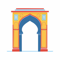 Fototapeta premium Colorful Islamic Archway Illustration