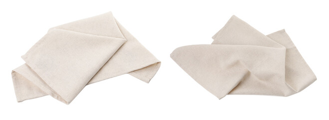 Naklejka na ściany i meble Two fabric napkins on transparent background, png