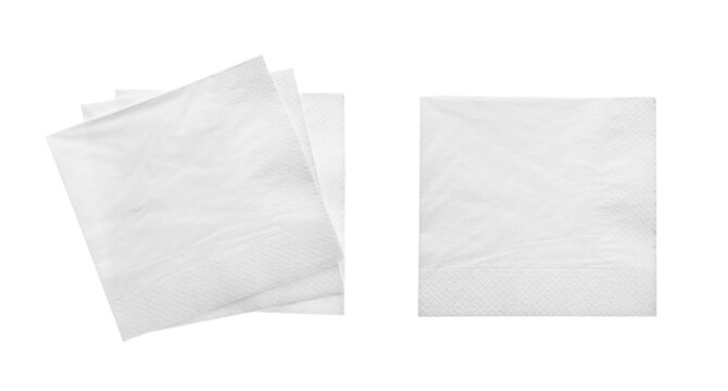 Many paper napkins on transparent background, png