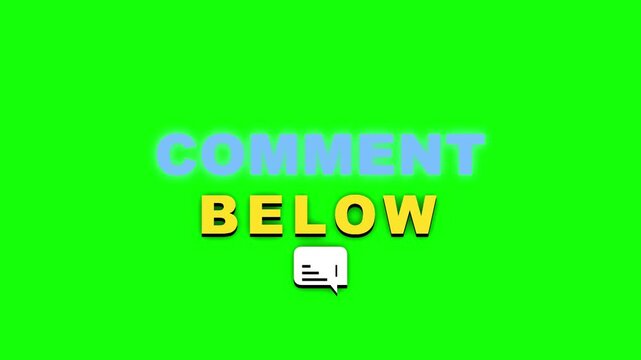 A digital illustration shows a speech bubble with comment text on green background