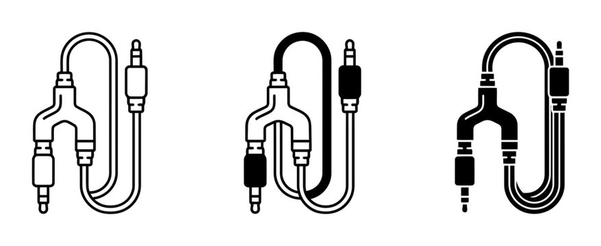 Audio Splitter Cables, Y-Splitter Adapters, 3.5mm Jack Connectors, Stereo Audio Splitter Set
