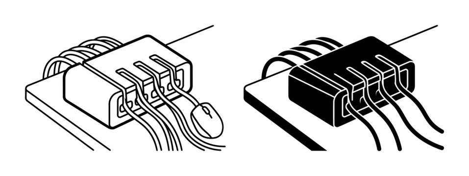 Electronic Component Wiring, Circuit Board Connection, Technology Illustration