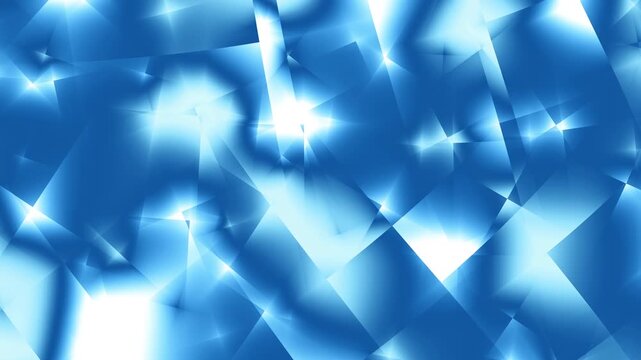 Abstract blue geometric pattern background animation, triangles overlapping, digital crystal texture . Loop background