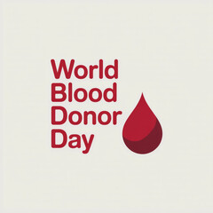 Fototapeta premium World blood donor day text and red blood drop icon