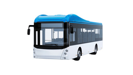 Isolated modern urban transit bus with blue roof for public transport and city travel © Lucas