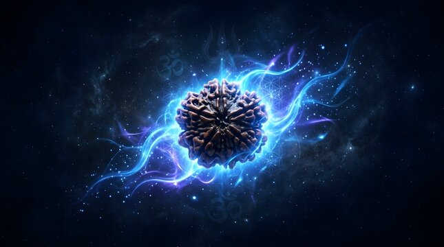 Lord Shiva Wallpaper: Rudraksha Bead Radiating Cosmic Energy
