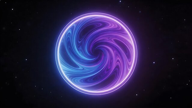 Abstract glowing sphere in space