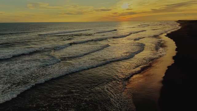 sunset view on the parangtritis beach
