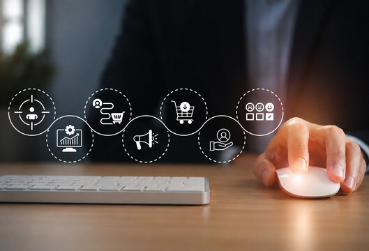 Data driven customer insights, data analysis concept. Using collected customer data to gain valuable information about behaviors, preferences and needs for decision making and marketing strategies. 