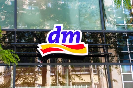 Leipzig, Germany - 21. May 2026: Dm drogerie markt retail brand business logo sign