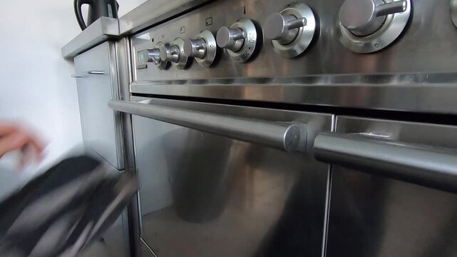 Turning off the Oven After Cooking Some Food