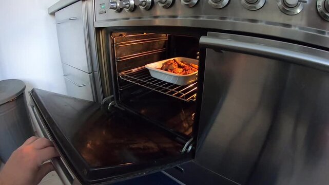 Checking Chicken Wings in the Oven for Doneness
