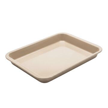Rectangular baking sheet made of stainless steel for oven use