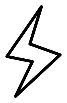 Lightning bolt png outline icon, transparent background