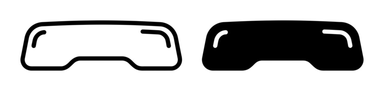 Two Step Stool Icons, White Outline and Black Silhouette, Versatile Household and Commercial Use