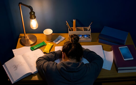 estudiante joven estresado y cansado