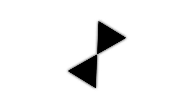 Simple Elegant Black Geometric Hourglass Loader Animation, Clean Minimalist Spinner Graphic for Web and App Interface, Motion Design Loop