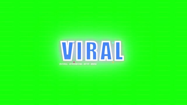 The word VIRAL appears on a green background with white outline and shadow effect
